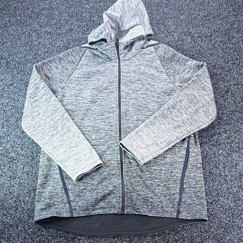 Nike Therma Men’s XL Gray Heathered Hooded Full Zip Jacket w/ Pockets 932038-010